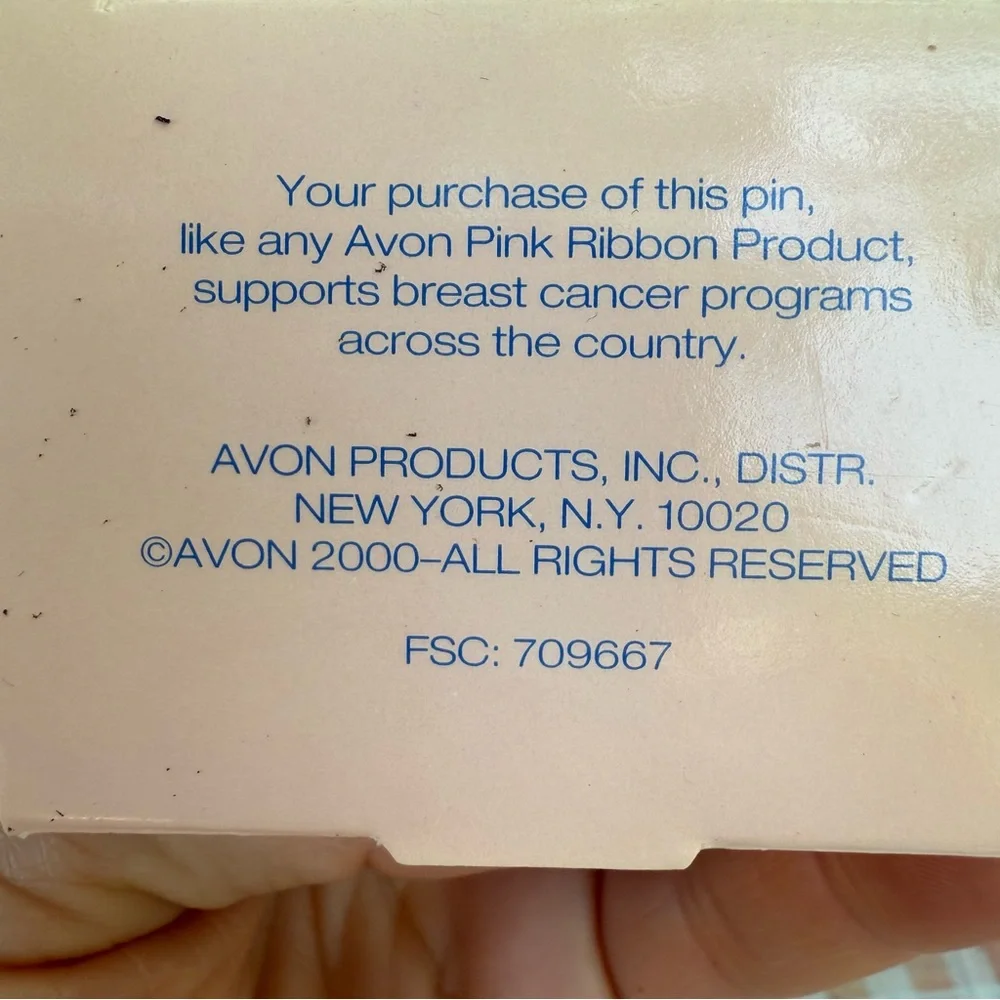 Avon Silver Brooch with Pink Accents NIB vintage 2000